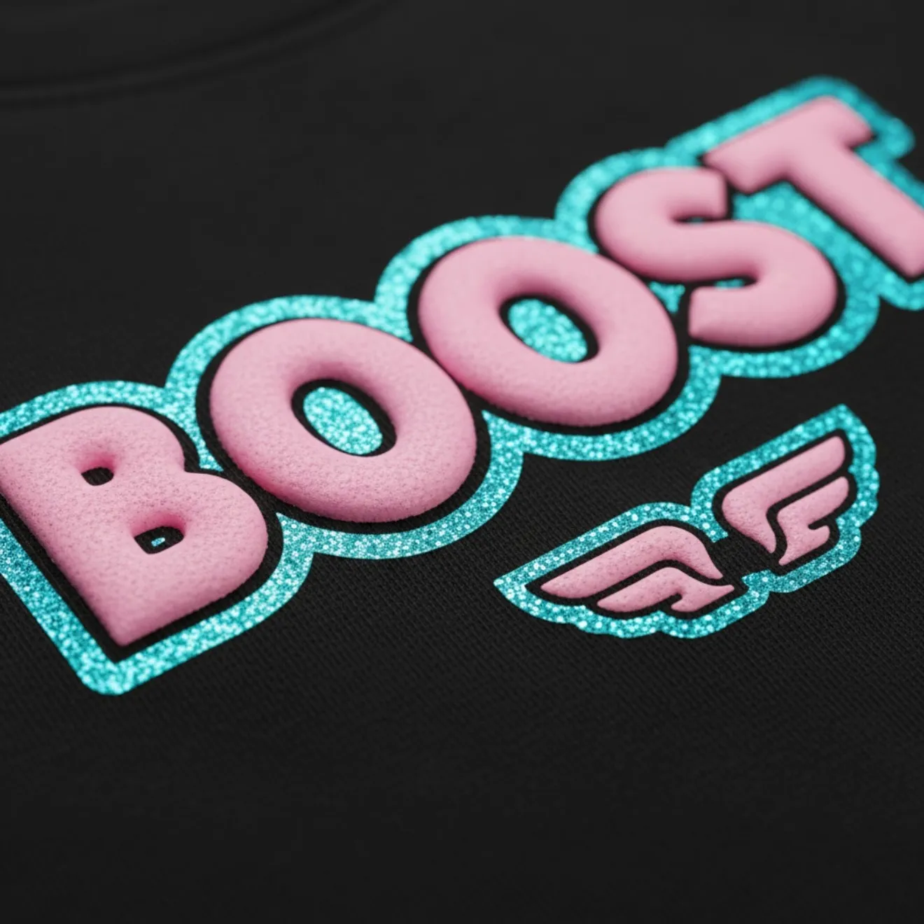 Kombinace 3D a třpytivého potisku