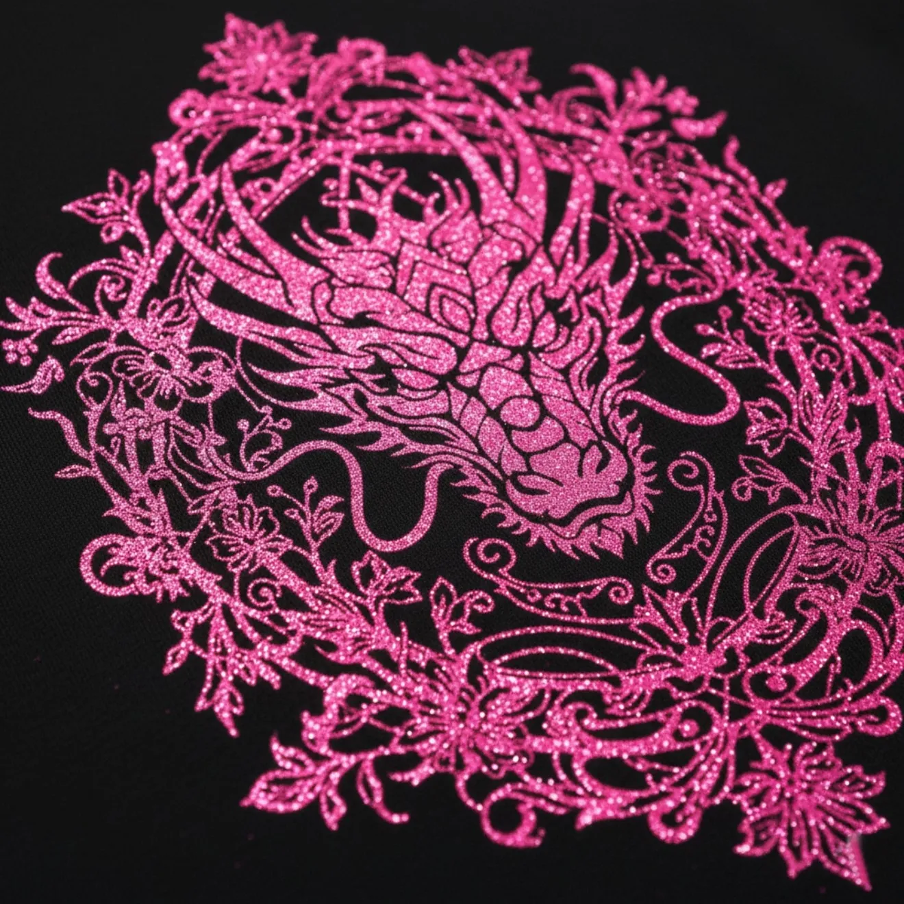 Jednobarevný třpytivý potisk